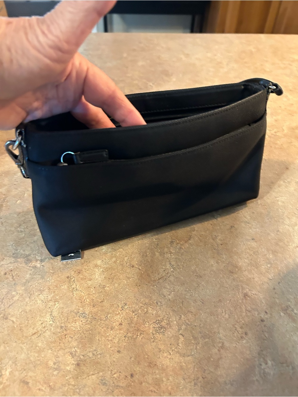 Coach Black Wristlet Clutch with Front Slip Pocket